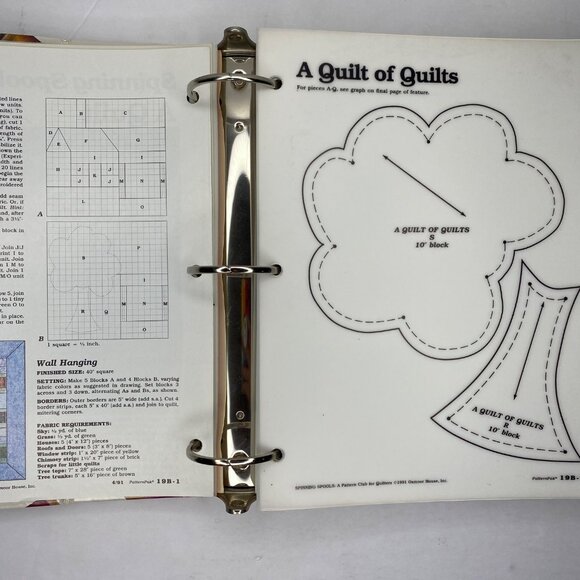 Vintage 1991 Georgia Bonesteels Spinning Spools Binder Pattern Club For Quilters - Picture 6 of 15
